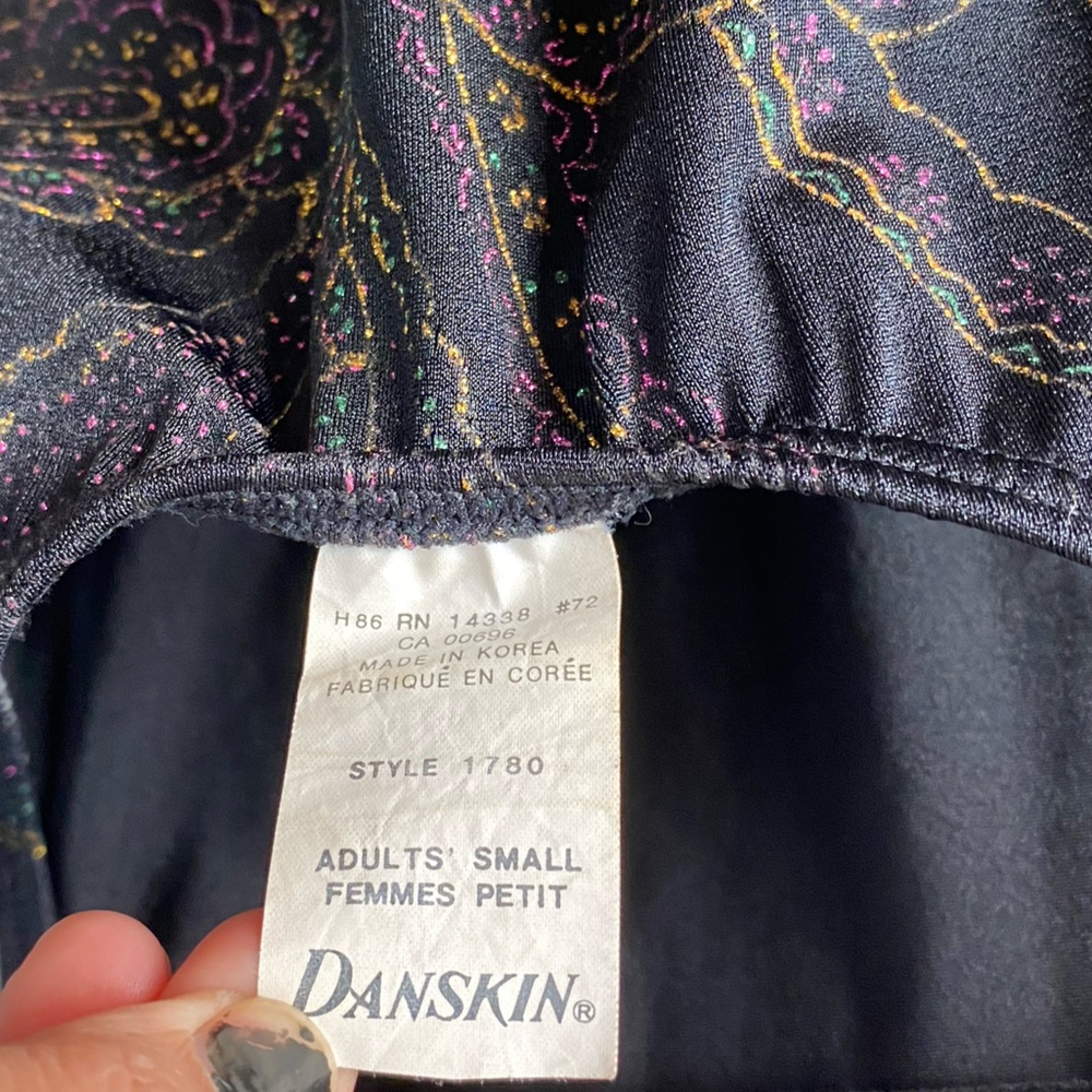 Vintage 80s Danskin Metallic Paisley Leotard Festival Rave Bodysuit Small - Picture 6 of 6